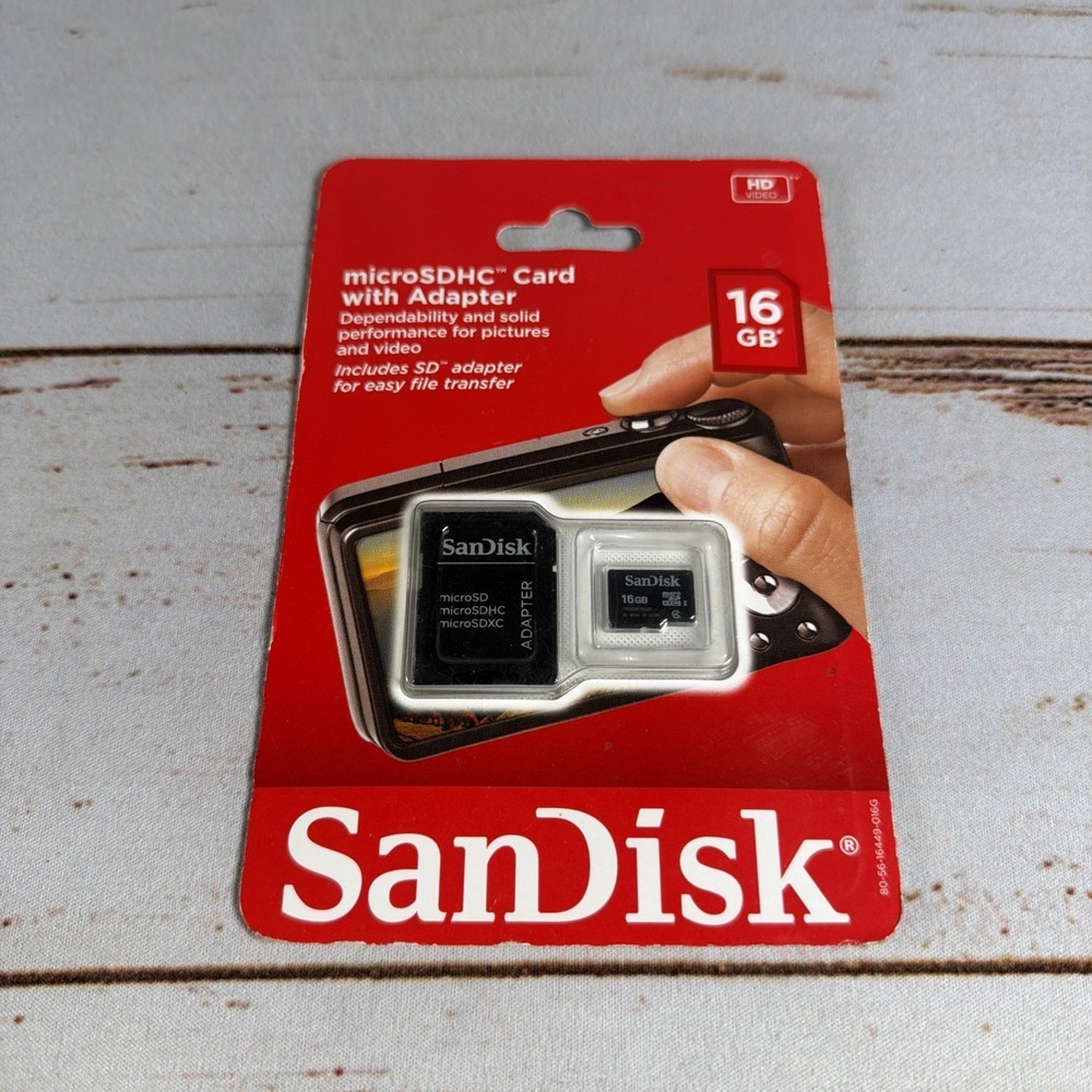 SanDisk Standard 16GB microSD Memory Card New Sealed Flash Storage